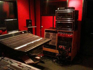 instruments in a recording studio